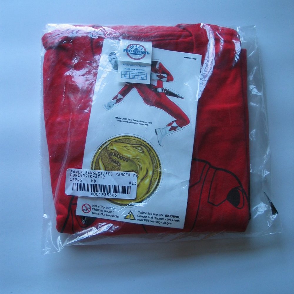 Adult Medium Power Rangers/Red Ranger T-Shirt NEW